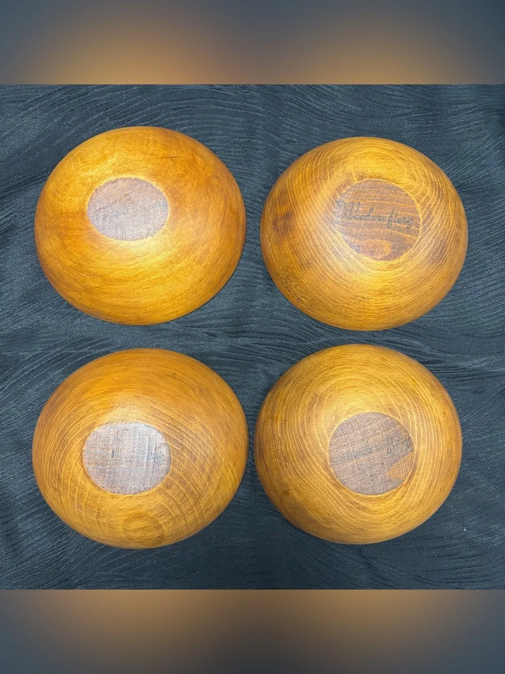Vintage Woodcroftery Hand Turned Hardwood Salad Bowls (Restored & Food Safe!)